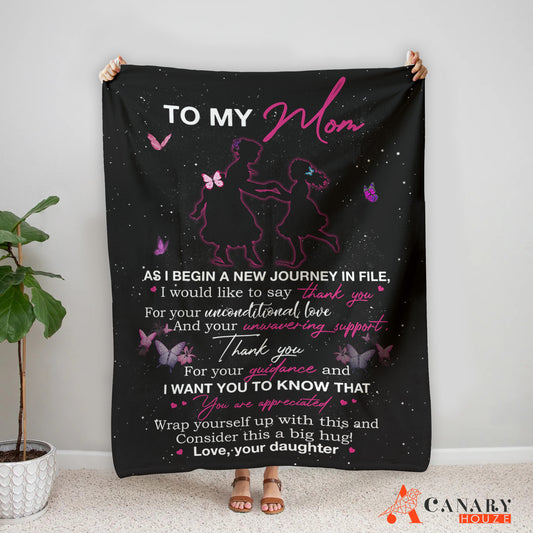 Best Mother Blanket Gift, Mom And Daughter Blanket Under Galaxy, Mother's Day Gift BL76