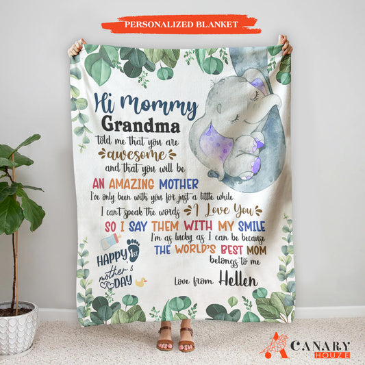 Best Grandma Gift, Love Mother Blanket, Mother Blanket Gift, Mother's Day Gift BL84