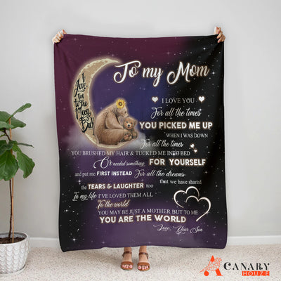 Bear Mom And Son Blanket, Lovely Blanket, Mother Blanket Gift, Mother's Day Gift BL85