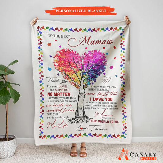 Heart Tree, Custom Blanket Gift For Mom, Mother's Day Gifts, Love My Mom BL90