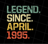 Birthday Gifts Legend Since April 1995 Premium Png, Legend Since 1995, Png Printable, Digital File