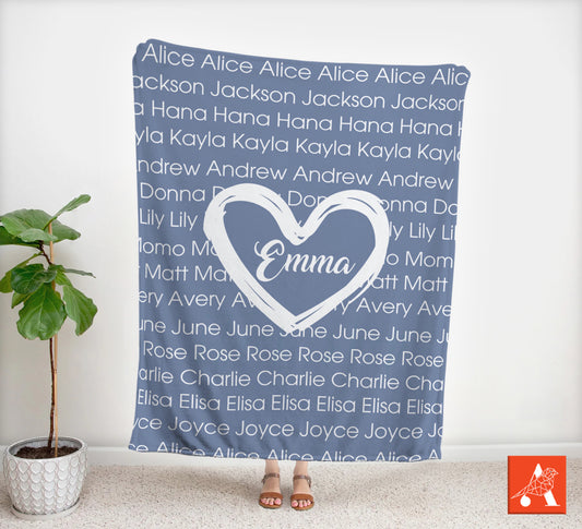 Personalized Name Blanket, Custom Family Name Blankets, Gift For Mom BL26
