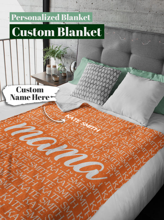 Personalized Name Blanket, Custom Name Blankets, Gift For Mom BL16
