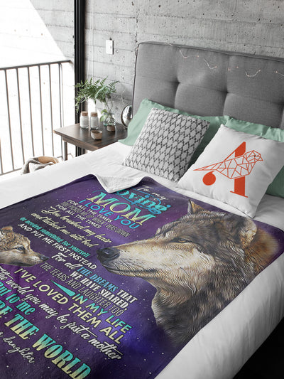 Blanket Gift For Mom, Mother's Day Gift, Love My Best Mom, Wolf Mom And Son BL110