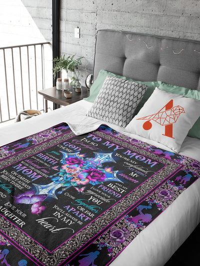 God Mom Gift Blanket, Gift For Mom, Purple Blanket Lover, Mother's Day Gift BL46