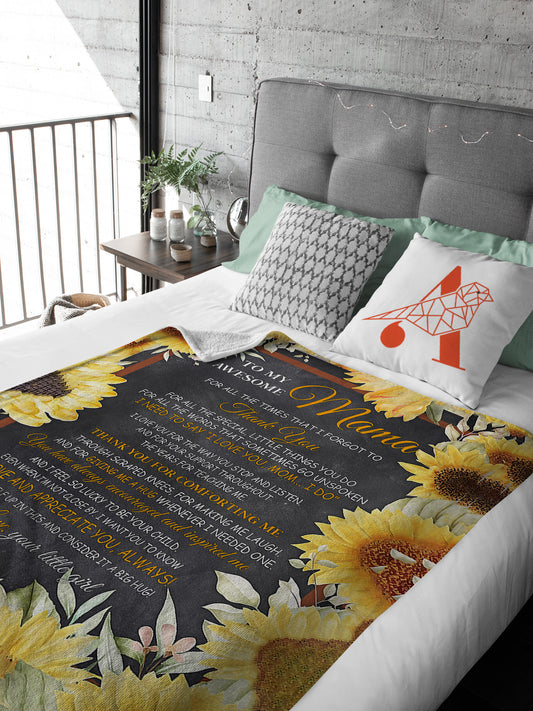 Send Love To Mama, Sunflower Lover Blanket, Love Letter, Gift For Mother's Day BL51
