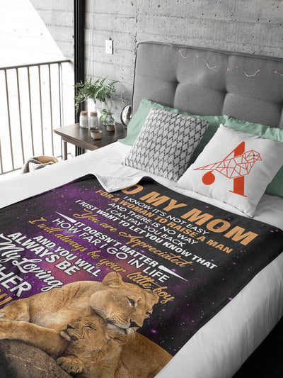 Best Blanket Gift For Mom, Mother's Day Gift, Loved Blanket For Mom, Lion Family BL61