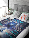 Mom Wolf And Child Wolf, Mom's Blanket, Blue Galaxy Style Blanket, Mother's Day Gift BL64