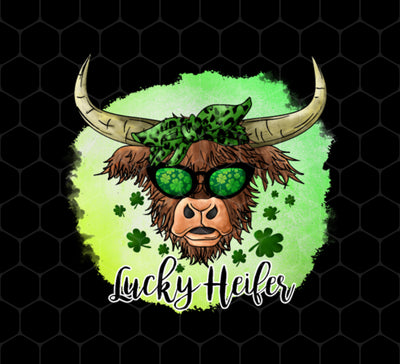 Bull Head Gift, Patricks Cow Lover, Lucky Heifer Gift, Bull And Shamrock, Png Printable, Digital File