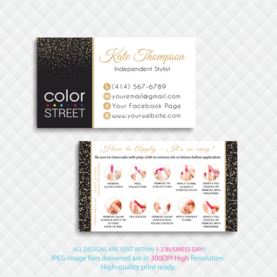 Color Street Business Card, Personalized Card, Color Street Application Cards CL149