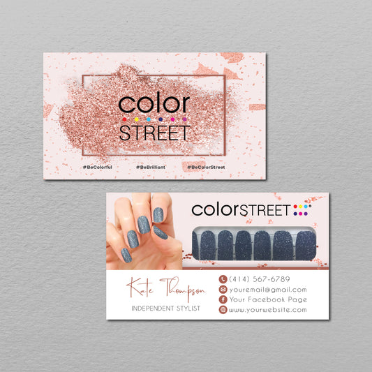 Glitter Color Street Business Cards, Color Street Application Cards CL212