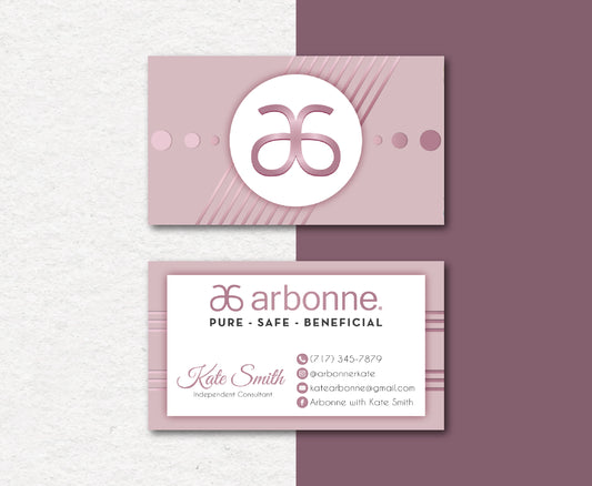 Luxury Pink Arbonne Card Custom, Personalized Arbonne Business Cards AB115