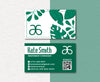 Green Leaves Personalized Arbonne Business Cards, QR Code, Arbonne Cards AB11