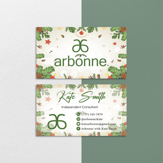Watercolor Christmas Arbonne Business Card, Personalized Arbonne Business Cards AB144