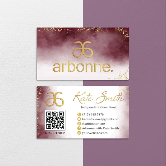 Brown Arbonne Business Card, Personalized Arbonne Business Cards AB155