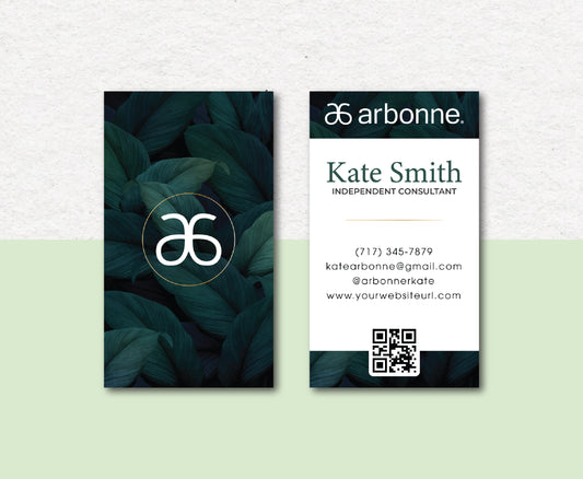 Modern Style QR Code Arbonne Cards, Personalized Arbonne Business Cards AB18