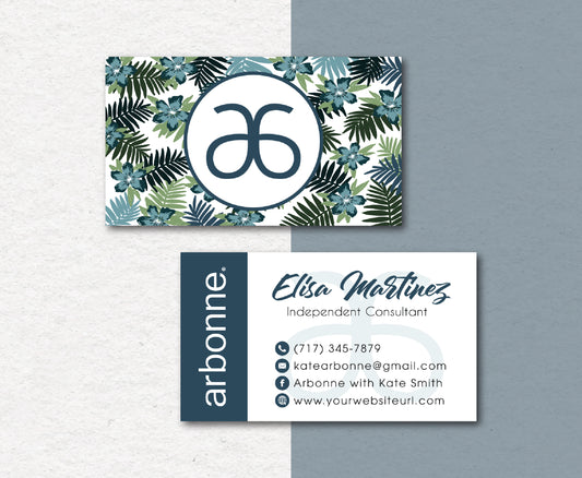 Best Tropical Personalized Arbonne Business Cards, Arbonne Card Custom Information AB24