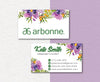 Purple Flower Personalized Arbonne Business Cards, Arbonne Card Custom AB26