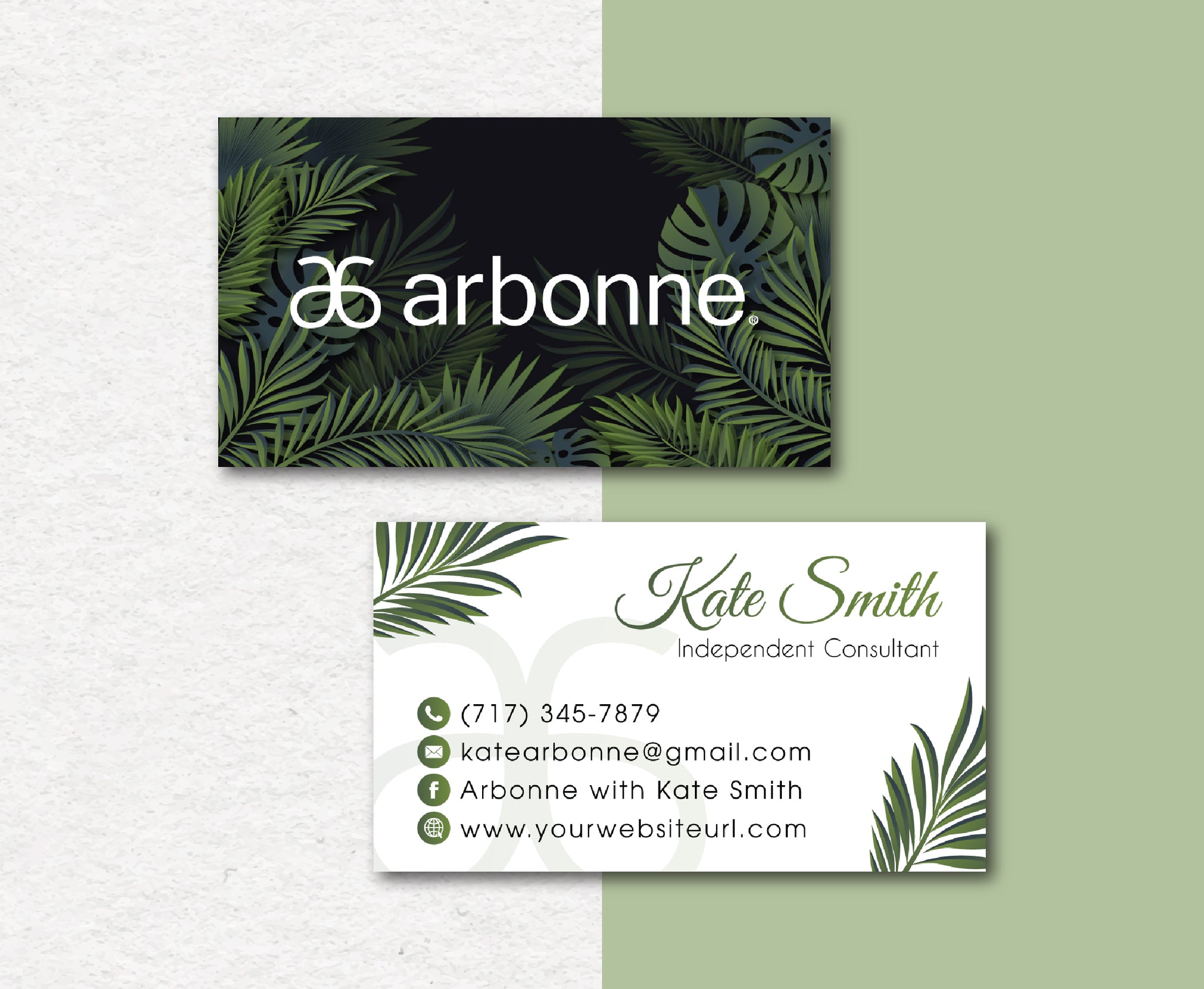 Blue Luxury Arbonne Card Custom, Personalized Arbonne Business Cards AB39