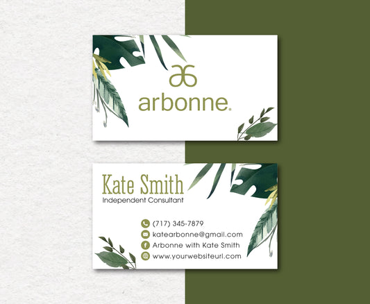 Tropical Style Arbonne Card Custom, Personalized Arbonne Business Cards AB44