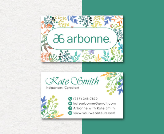 Flower Style Arbonne Card Custom, Personalized Arbonne Business Cards AB45