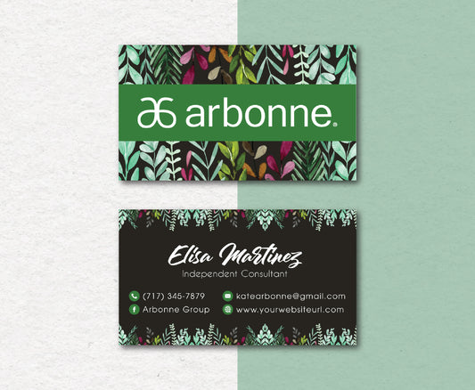 Dark Background Arbonne Card Custom, Personalized Arbonne Business Cards AB92