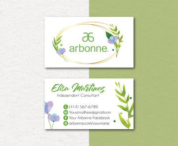 Elegant Leaves Arbonne Card Custom, Personalized Arbonne Business Cards AB94