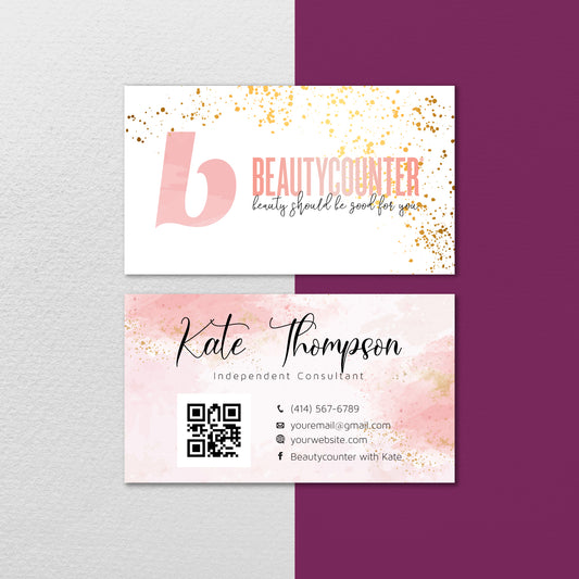 Pink Beautycounter Business Card, Personalized Beautycounter Business Cards BC111