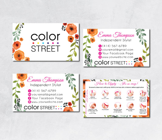 Color Street Business Card, Color Street Application Cards CL73