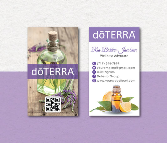 Personalized doTERRA Business Card, Essential Oils Cards, Custom QR Code, Digital File DT02
