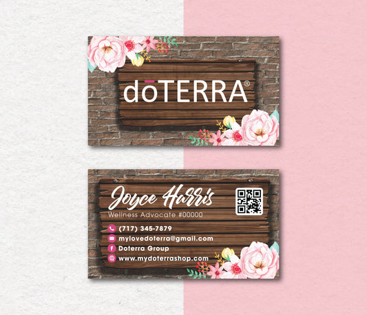 Personalized doTERRA Business Card, Essential Oils Cards, Custom QR Code, Digital File DT06