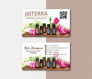 Personalized doTERRA Business Card, Essential Oils Cards, Custom QR Code, Digital File DT101