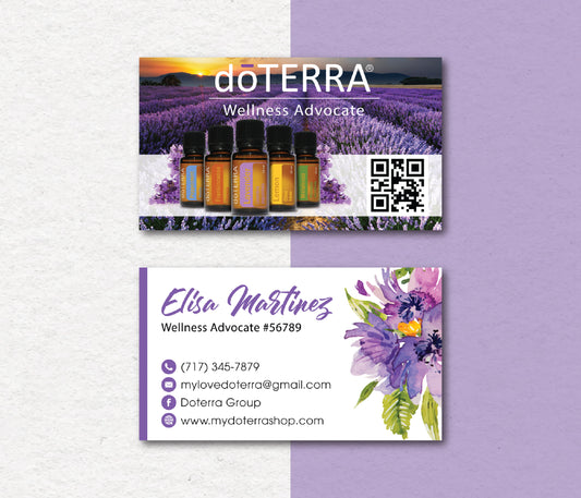 Personalized doTERRA Business Card, Custom QR Essential Oils Cards, Digital File DT105