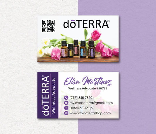 Personalized doTERRA Business Card, Custom QR Essential Oils Cards, Digital File DT106