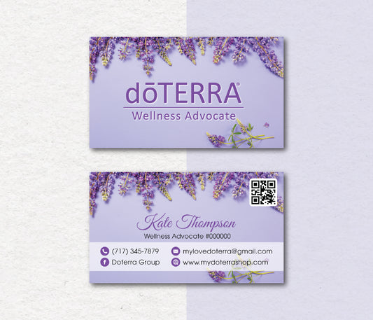 Personalized doTERRA Business Card, Essential Oils Cards, Custom QR Code, Digital File DT11