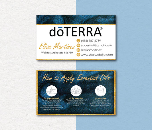 How To Apply Essential Oils Cards, Personalized doTERRA Business Card, Digital File DT115