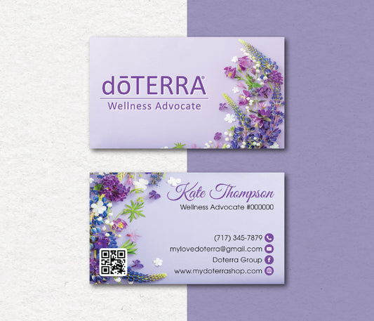 Personalized doTERRA Business Card, Essential Oils Cards, Custom QR Code, Digital File DT12