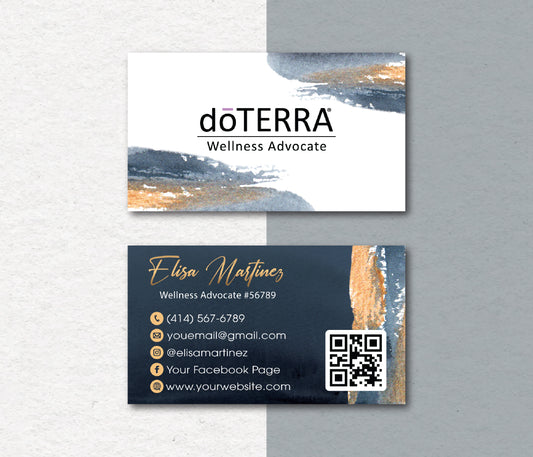 Personalized doTERRA Business Card, Custom QR Essential Oils Cards, Digital File DT125