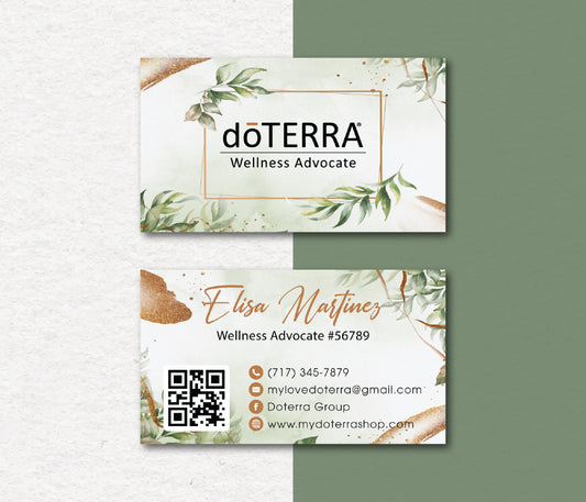 Personalized doTERRA Business Card, Custom QR Essential Oils Cards, Digital File DT126