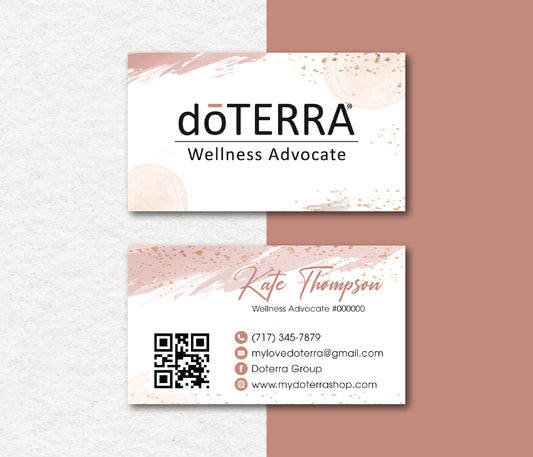 Personalized doTERRA Business Card, Custom QR Essential Oils Cards, Digital File DT129