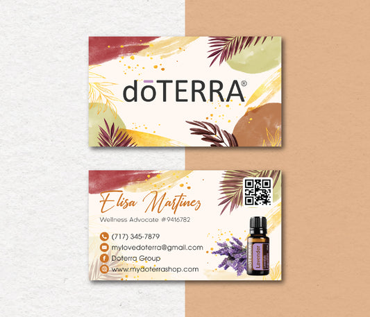 Personalized doTERRA Business Card, Custom QR Essential Oils Cards, Digital File DT130