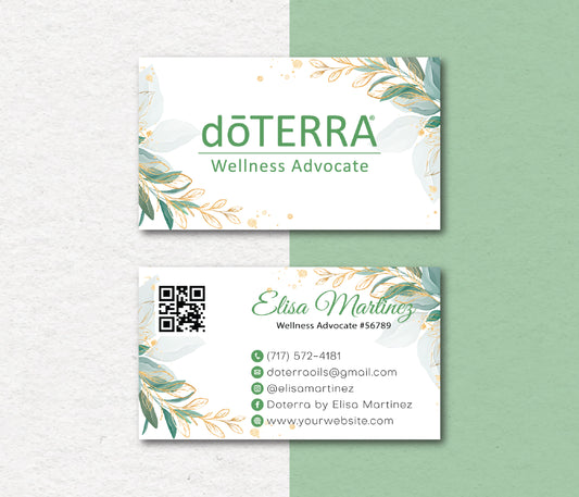 Personalized doTERRA Business Card, Custom QR Essential Oils Cards, Digital File DT134