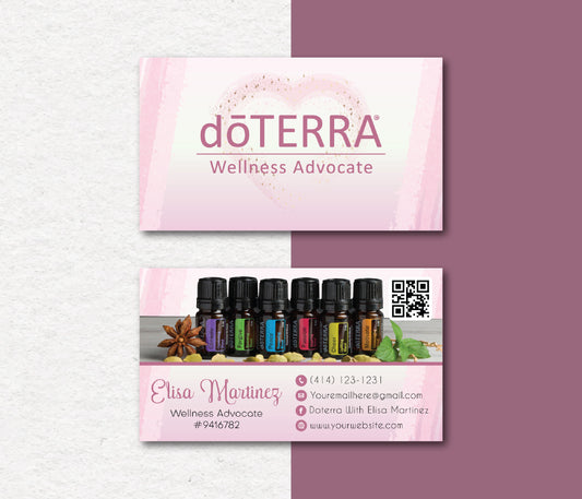 Personalized doTERRA Business Card, Custom QR Essential Oils Cards, Digital File DT137