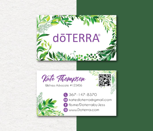 Personalized doTERRA Business Card, Essential Oils Cards, Custom QR Code, Digital File DT14