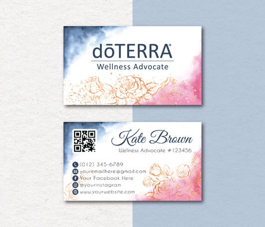 Personalized doTERRA Business Card, Custom QR Essential Oils Cards, Digital File DT141