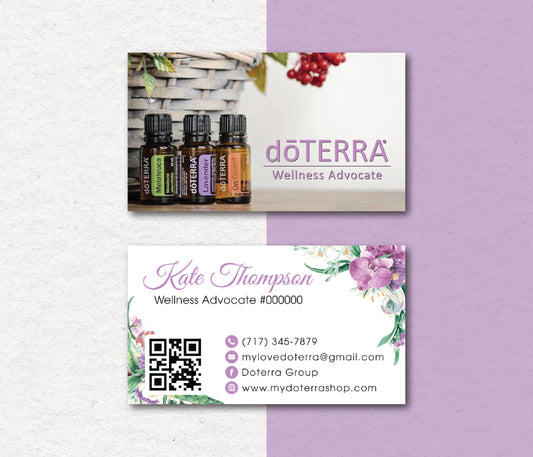 Personalized doTERRA Business Card, Essential Oils Cards, Custom QR Code, Digital File DT144