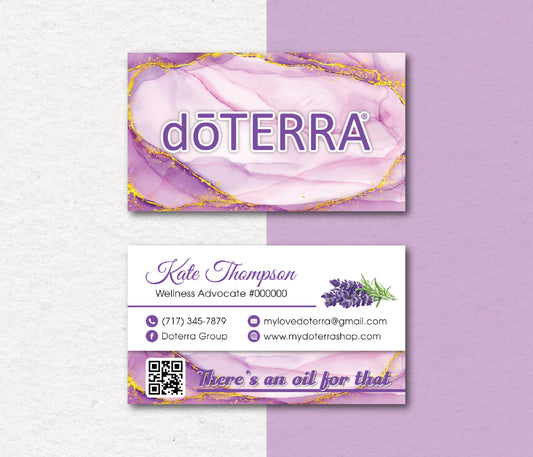 Personalized doTERRA Business Card, Essential Oils Cards, Custom QR Code, Digital File DT146