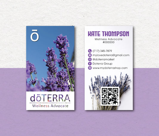 Personalized doTERRA Business Card, Essential Oils Cards, Custom QR Code, Digital File DT147