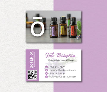 Personalized doTERRA  Business Card, Essential Oils Cards, Custom QR Code, Digital File DT18