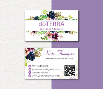 Personalized doTERRA Business Card, Essential Oils Cards, Custom QR Code, Digital File DT19